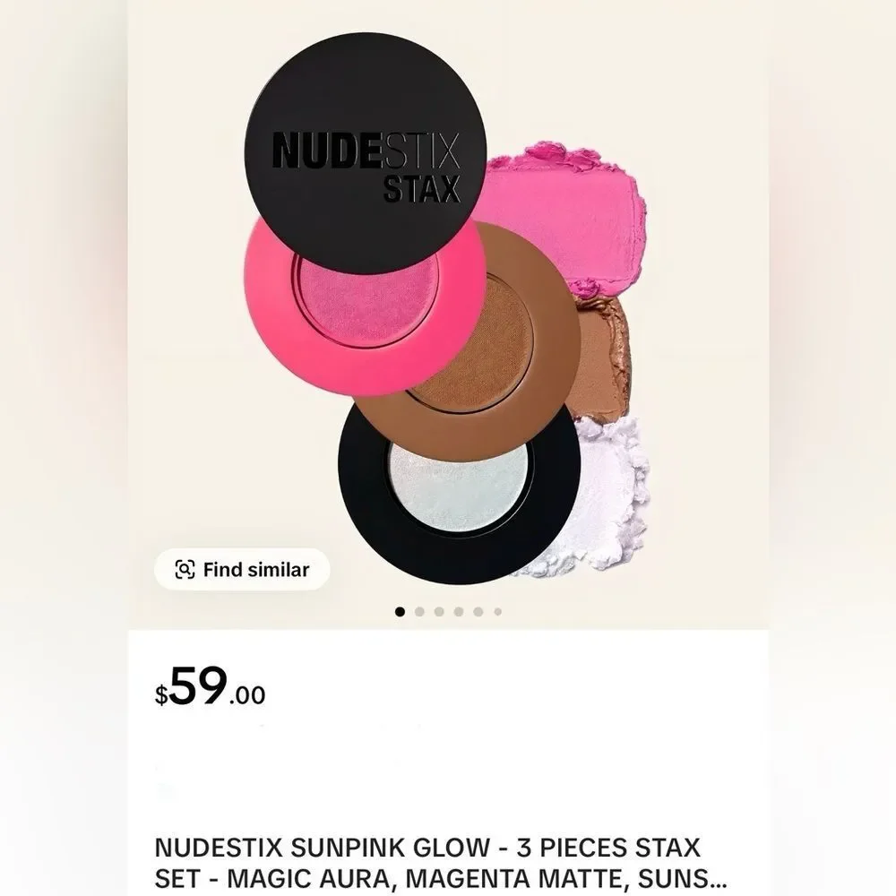 NUDESTIX Sunpink Glow Stax 3pc Blush Balm Set $59 Value